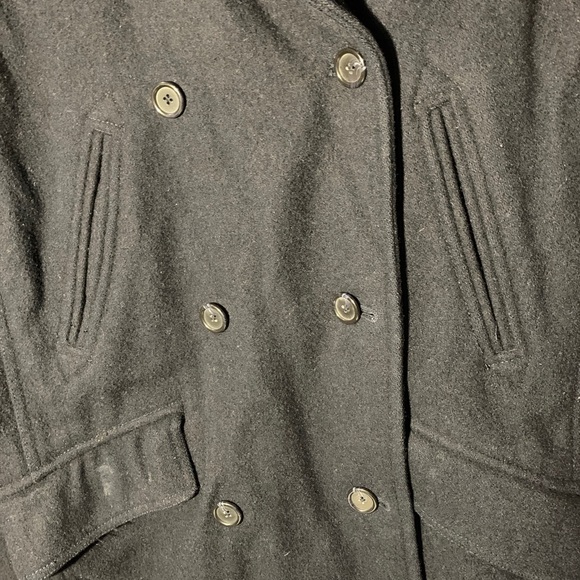 J. Crew Peacoat Insulated Navy Blue Dbl Breasted Wool & Rayon Size Petite Small - Picture 2 of 10